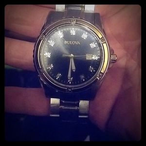 Bulova 2Tone diamond accent Mens watch
